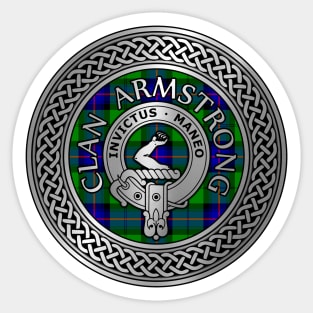 Clan Armstrong Crest & Tartan Knot Sticker